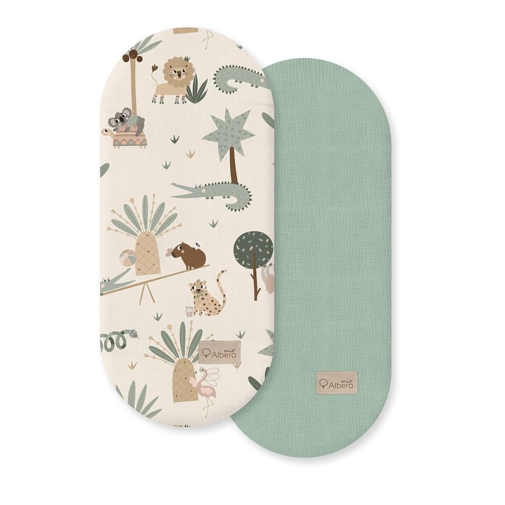 Set 2 lenjerii gondola, Albero Mio, Bumbac, 80x35 cm