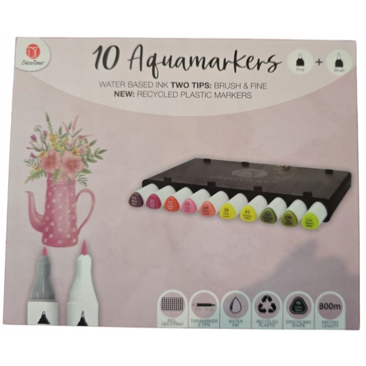 Set 10 markere, CARDSPLITTER, duble capete, culori mixte