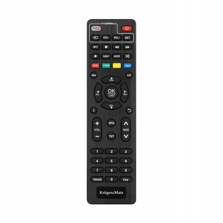 Telecomanda originala CARDSPLITTER pentru tuner Kruger&Matz KM0550D, 5 butoane programabile, infrarosu, 2 x AAA