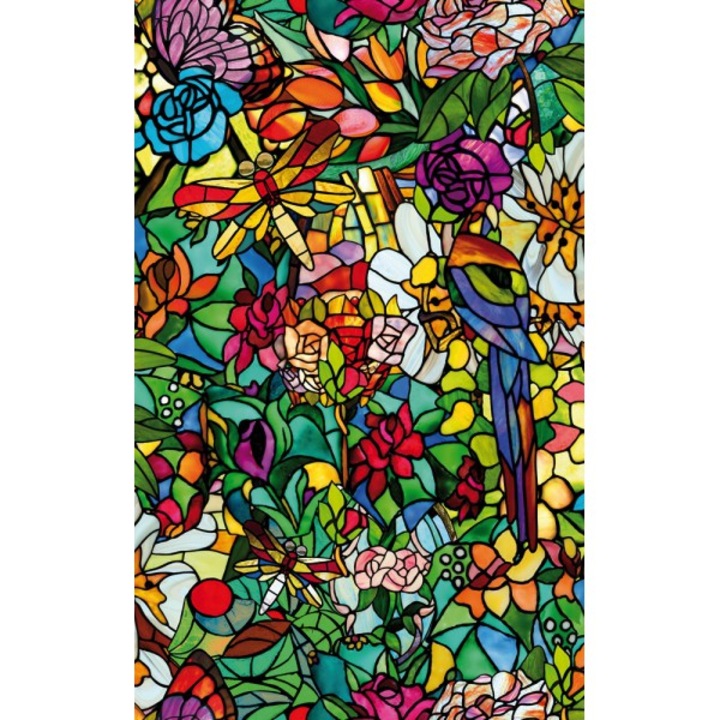 Folie autocolanta d-c-fix pentru geam, vitraliu colorat, 45cmX100cm, vanzare la metru, Model Tulia Floral