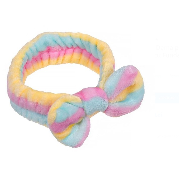 Bentita Par Dama pentru Machiaj Blana Multicolor cu Funda