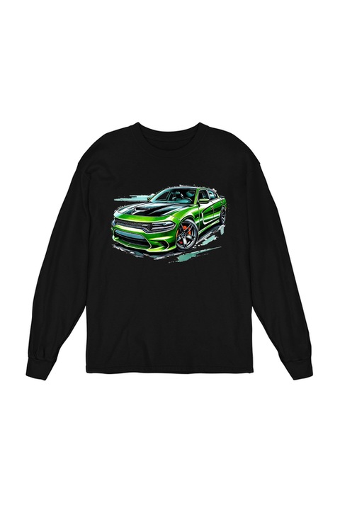 Bluza Femei, Fast and furious muscle cars, Green Dodge 3, Negru