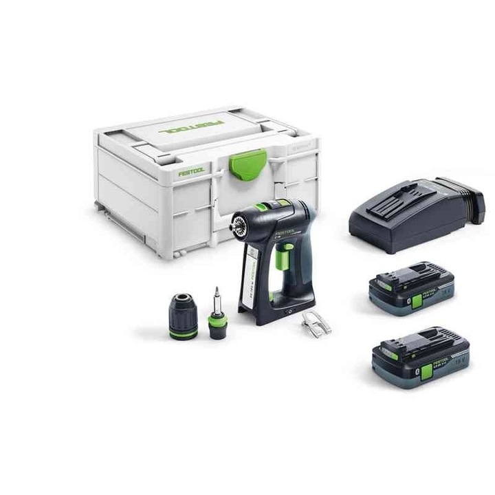 Бормашина и винтоверт Festool, C, 18 HPC 4.0 I-Plus, 2 скорости, 4Ah, 1,60 кг