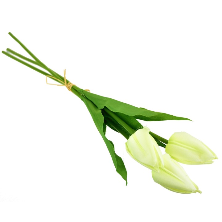 Pachet de 3 lalele crem floare artificiala 50 cm