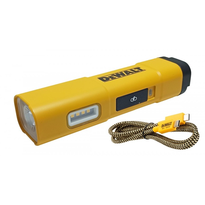 DeWALT DCL183 USB LED лампа 1200 LM, 2 нива на интензитет, IP54, с вградена батерия