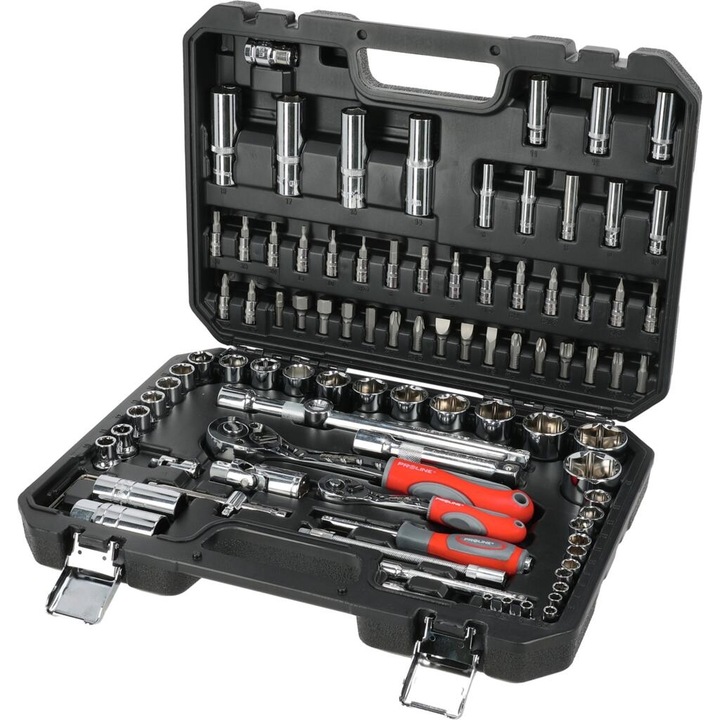 Set chei cu nasuri 94 piese 1/2" 1/4", Proline, din otel CrV, cu cutie de depozitare