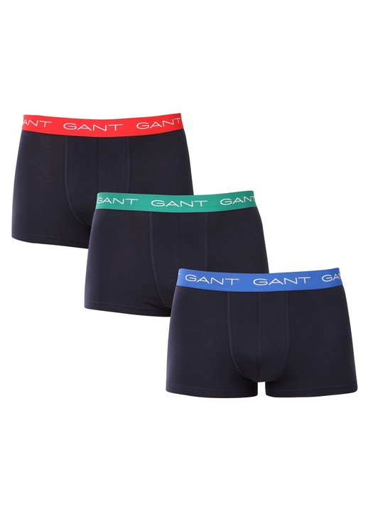 Set 3 boxeri Gant, bumbac de inalta calitate, elastic confortabil, albastru inchis