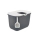 Litiera pentru pisici, alb-antracit, 585x390x395mm, pentru greutate 2-4,9 kg