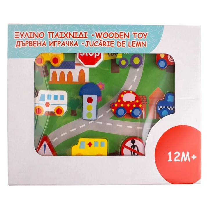 Fajáték autókkal, 22x29cm