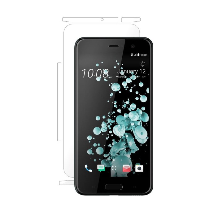 HTC U Play Smart Protection фолио отзад и отстрани, пълна защита отзад и отстрани + Smart Spray®, Smart Squeegee®, микрофибър и инструкции за монтаж включени