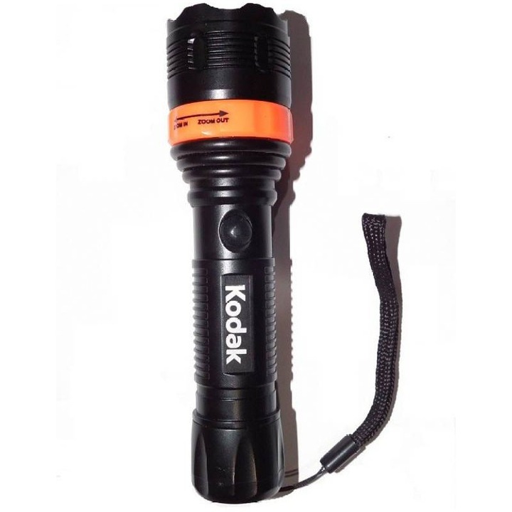 LED фенер Kodak, 1000mW, 60lm, IP62, zoom, 3 функции, черен