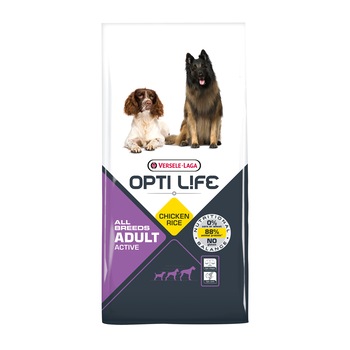 Hrana uscata pentru caini Versele Laga Opti Life Adult Active All Breeds, 12,5 kg Hrana uscata pentru caini Versele Laga Opti Life Adult Active All Breeds, 12,5 kg