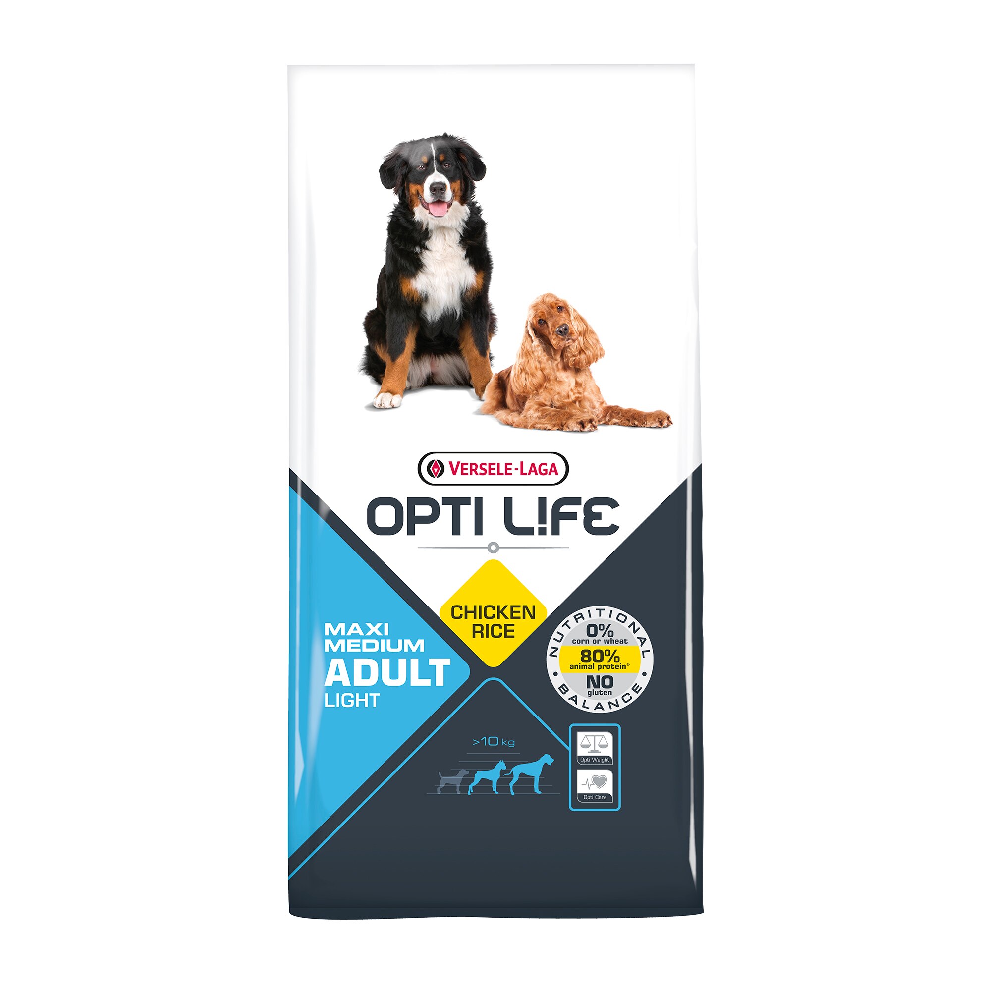 Hrana uscata pentru caini Versele Laga Opti Life, Adult Light, Medium & Maxi, 12,5 kg