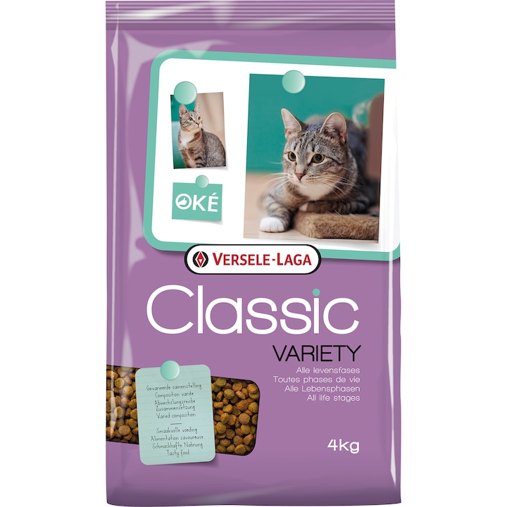 Hrana uscata pentru pisici Versele Laga Classic, Variety, 4 kg