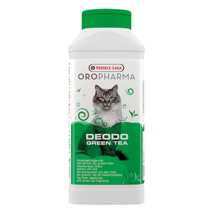 Deodorant tava litiera pentru pisici Oropharma, cu miros de Ceai verde, 750 g