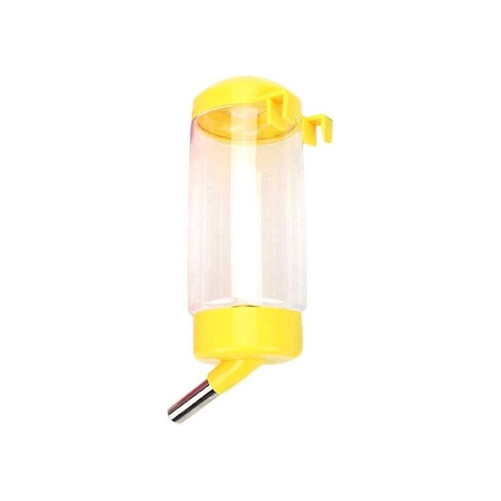 Бутилка за домашни любимци 500 мл, прозрачна пластмаса, неръждаема стомана, за зайци, хамстери, морски свинчета, мишки, плъхове