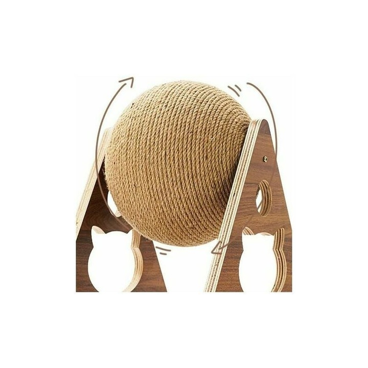 Minge de jucarie interactiva pentru zgariere pisici, Enforose, design gol, sisal