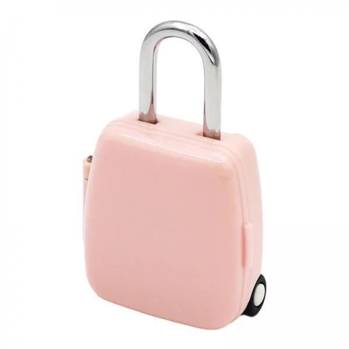 Комбиниран катинар 4X, розов, дизайн на куфар, 3 цифри, за вътрешна и външна употреба