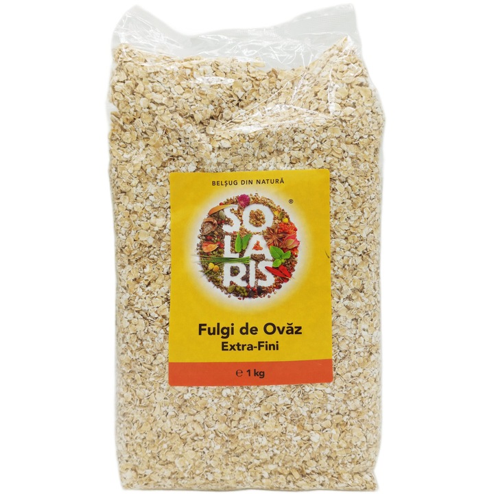 Fulgi de Ovaz extrafini integrali, 100% naturali, 1kg, Solaris Plant