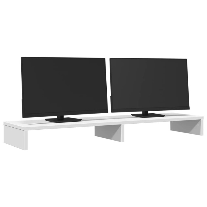 Поставка за монитор vidaXL, бяла, 100x27x10 см, инженерно дърво, 6.1kg