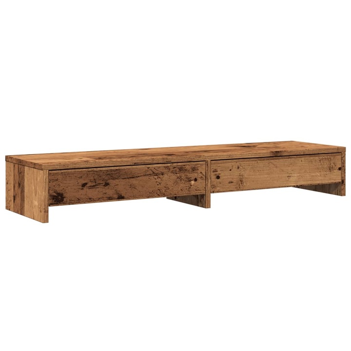 VidaXL antik fa színű szerelt fa monitorállvány fiókokkal 100x27x15 cm 854677