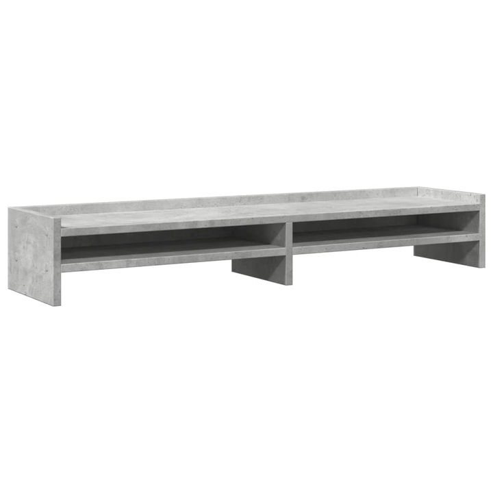 Suport de monitor vidaXL, gri beton, 100x24x16 cm, lemn prelucrat