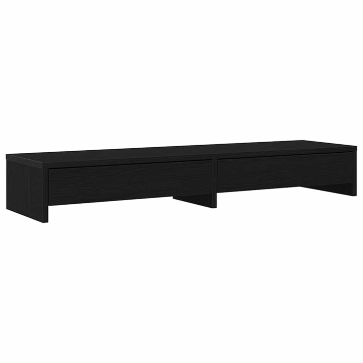 vidaXL fekete tölgy szerelt fa monitorállvány fiókokkal 100x27x15 cm 868086