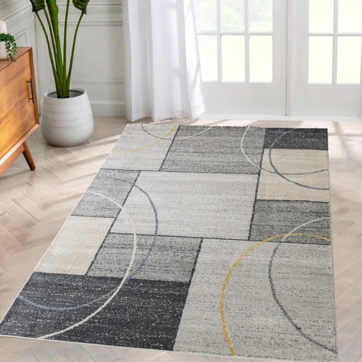 Modern szőnyeg Promo 5111 (Gray-Yellow) 160x230cm Szürke-Sárga