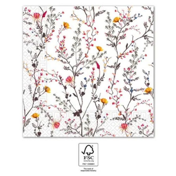 Servetele colorate Modern Branches 20 buc 33x33 cm FSC