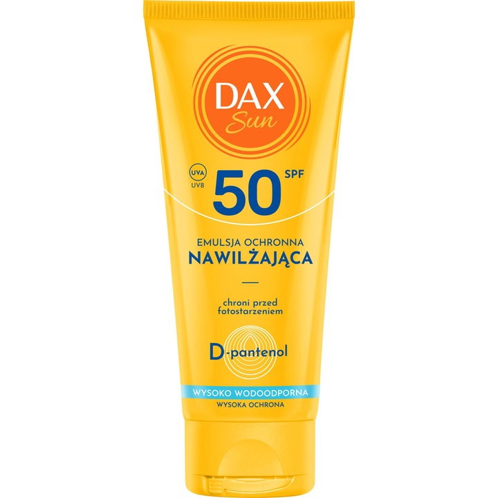 Emulsie hidratanta de protectie solara SPF 50 DAX, 100 ml, apa, rezistenta la apa