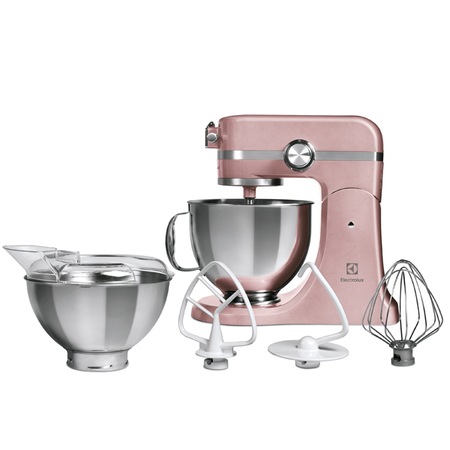 Robot bucatarie Electrolux EKM4610, 1000W, doua boluri inox, 10 Viteze, accesorii incluse, viteza variabila, Roz