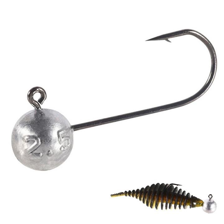 Enforose horgászhorog, kerek kialakítás, natúr szín, meghosszabbított hosszúság, horogkészlet