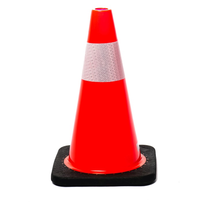 Con de semnalizare flexibil cu banda reflectorizanta, 45 cm