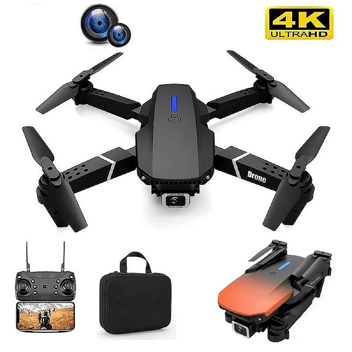 Дрон E88 PRO с двойна 4K Камера, WiFi и Бутон за Връщане У Дома