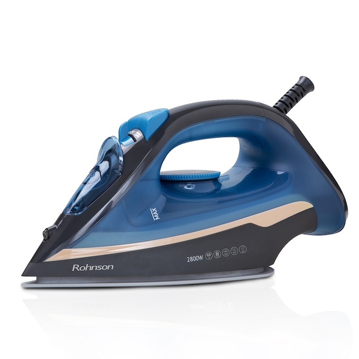 Fier de calcat Rohnson R358, talpa ceramica, 2800W, 350 ml, sistem anti-picurare si anti-calcar, sistem de auto-curatare, protectie impotriva supraincalzirii, cablu de alimentare flexibil rotativ la 360°