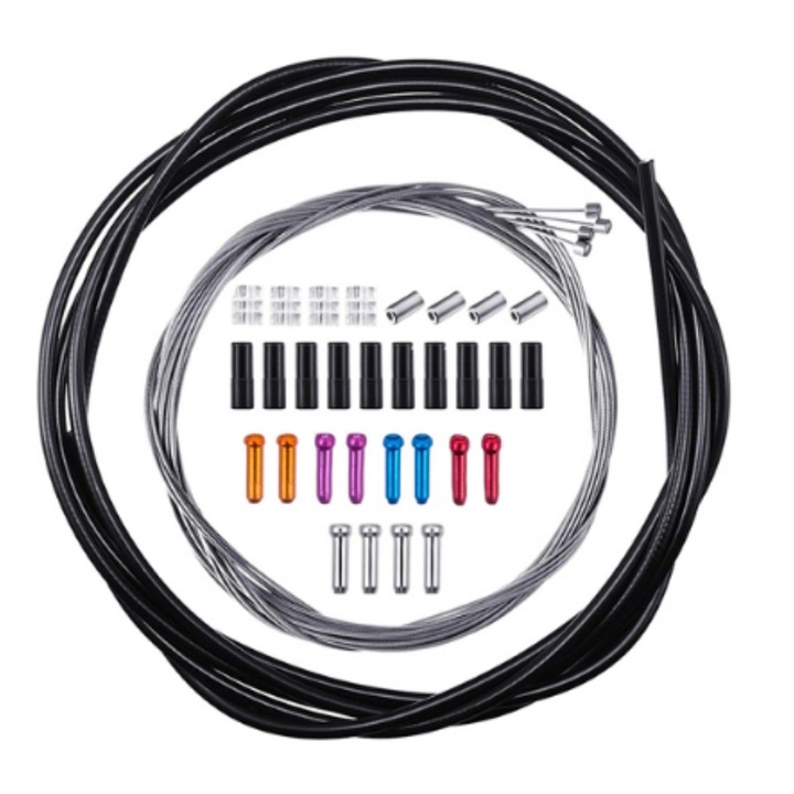 Комплект универсални кабели за велосипеден дерайльор, Enforose, от неръждаема стомана и PVC, двойни краища, устойчиви на атмосферни влияния