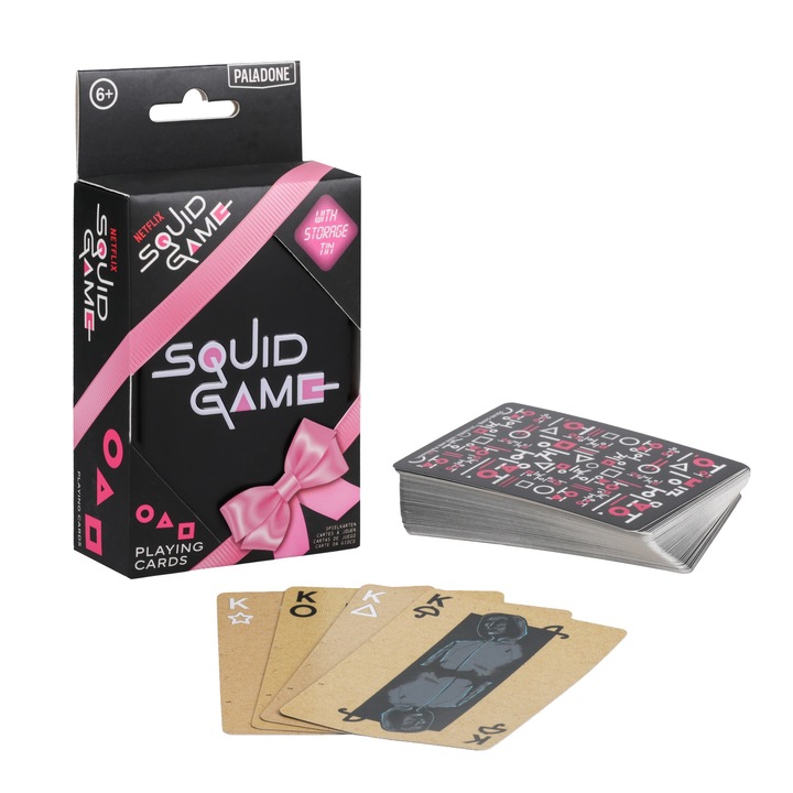 Карти за игра модел Squid Game, 52+2, метална кутия, многоцветни, официален лиценз на Netflix