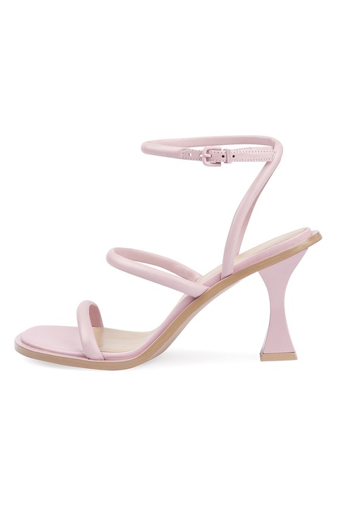 Potamy, Sandale din piele cu toc, Roz pastel