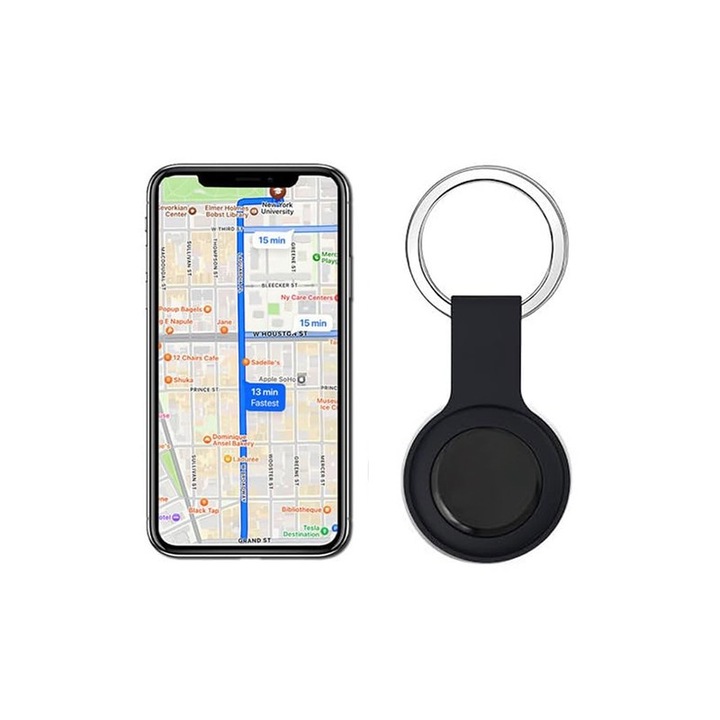 GPS устройство против загуба, JESWO, прецизна локация, водоустойчиво, черно, 35x35x8mm, комплект от 1 локатор с 1 защитен калъф