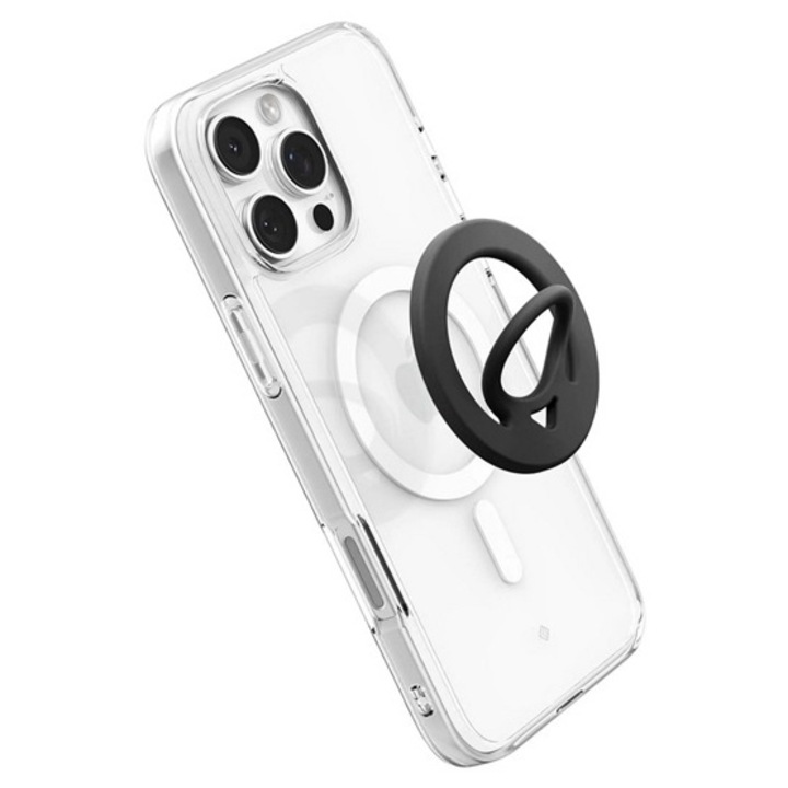 Spigen dual pop tartógyűrű, szilikon, mágneses, telefon tartó, kitámasztó, magsafe, fekete
