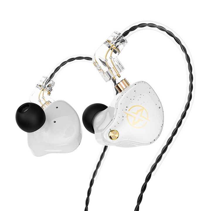 Vezetékes fejhallgató, 11 mm, ergonomikus kialakítás, fehér, 3,5 mm-es jack