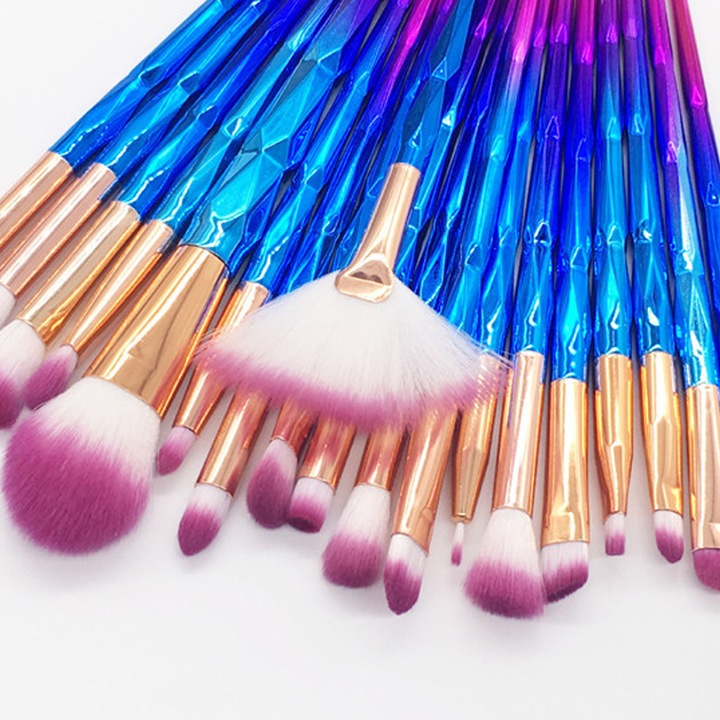 Set pensule machiaj Zeaicos 20 piese multicolor
