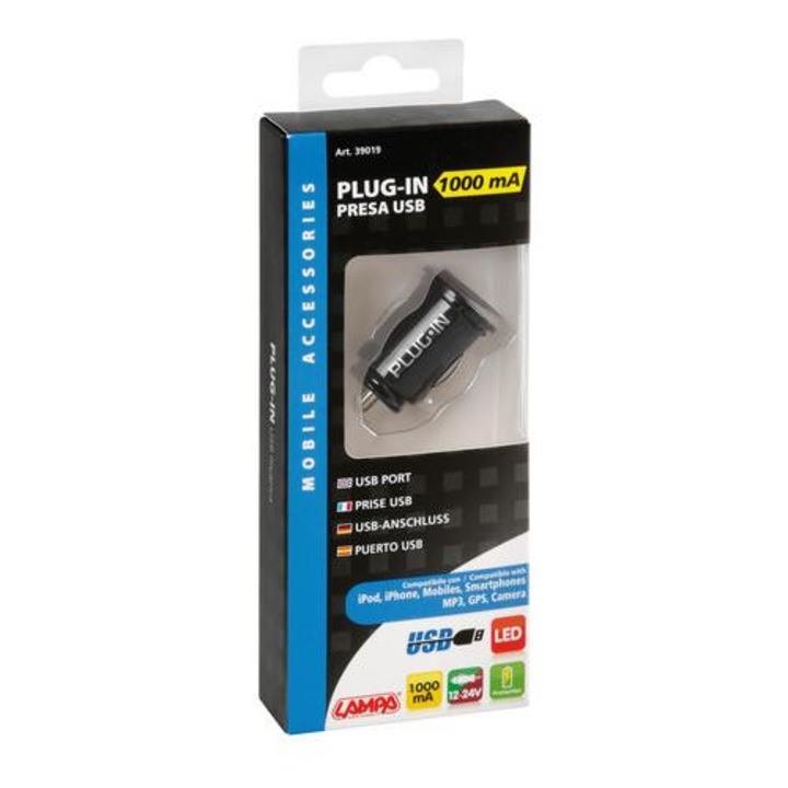 Priza USB la bricheta 12/24V - 1000 mA