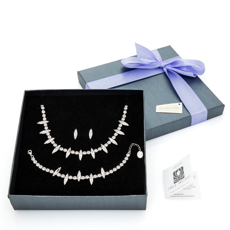 Set Sophie , colier, bratara si cercei cu cristale Swarovski