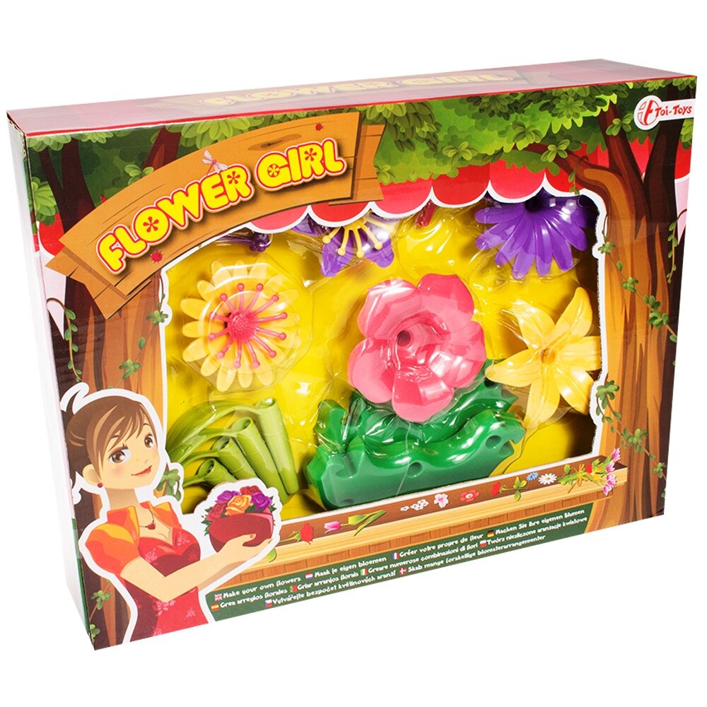 Креативна игра Flower Girl, Toi-Toys, Розов-Жълт-Розов, 16 части - eMAG.bg