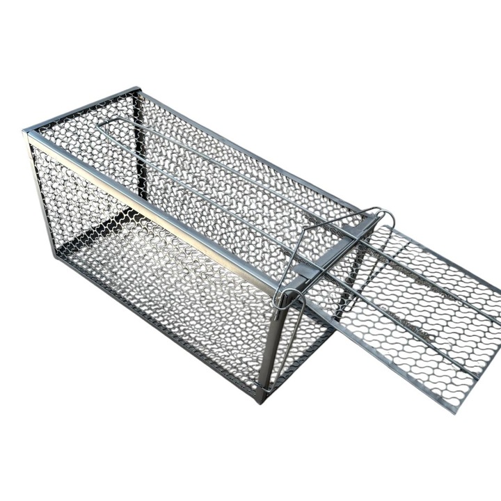 Capcana metalica mare tip cusca pentru sobolani, soareci si alte rozatoare, animal friendly 38 x 18 x 18cm, AVI-4753