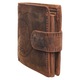 Мъжки портфейл, Berledor, кафяв, кожа, шарка щука, за риболовци, 12 х 9, 5 х 3 см