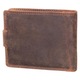 Мъжки портфейл, Berledor, кафяв, кожа, шарка щука, за риболовци, 12 х 9, 5 х 3 см