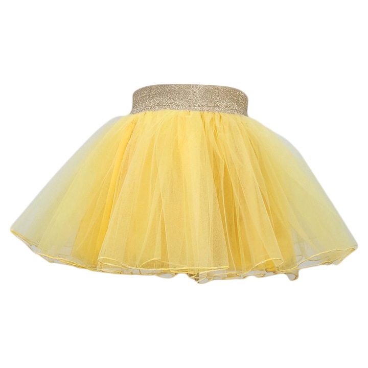 Fustita tutu fete, culoare bleu, Galben
