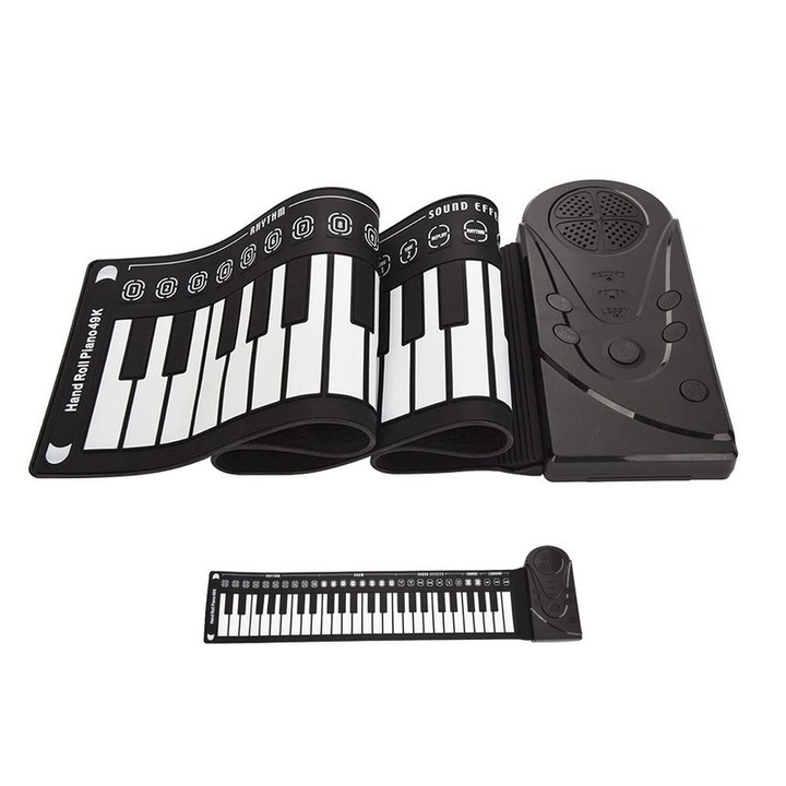 Преносимо пиано, JESWO, 49 клавиша, 16 тона, 6 демо песни, черно/бяло